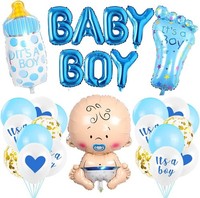 Babyparty Deko Blau It's A Boy Girlande Folienballon Tischdeko Ballons Junge