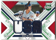 READ: Will Wilson 2019 Panini Elite Extra Edition USA Materials Emerald 01 /10
