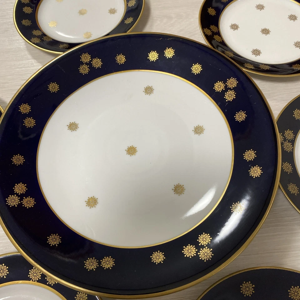 WEIMAR PORZELLAN DESSERTTELLER GEBÄCKTELLER KOBALTBLAU PLATTE UND SCHALEN - Bild 2 von 4