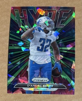 2021 Prizm Detroit Lions D'Andre Swift Hype Green Cracked Ice Chicago Bears #H14
