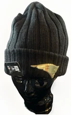 New Era New England Patriots Badge Black Knit Beanie Winter Hat Skully Cap NFL