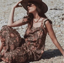 Anthropologie Love the Label Long Maxi Sam Jaipur Paisley, $275 Med E23