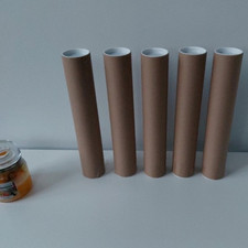 Round Cardboard Mailing Tubes with Plastic End Caps, Pack of 5