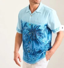 Tommy Bahama ARTISTS SERIES HIBISCUS BLUES Silk Camp Shirt $158 LGE, XL, 2XL