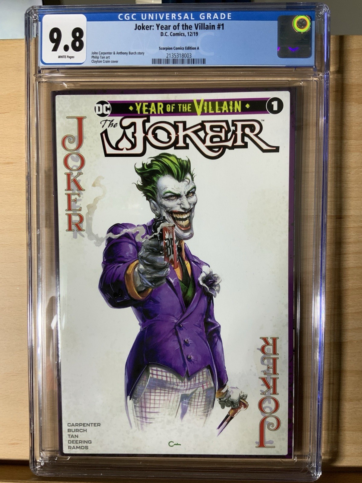 Joker: Year of the Villain #1 CGC 9.8 Clayton Crain Trade Dress Variant