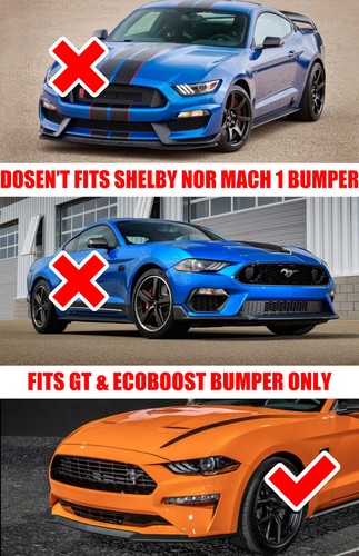 For 2018-2021 Mustang GT Ecoboost Front Bumper Lip Body Kits Gloss Black - Picture 11 of 11