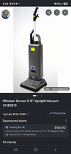 Windsor Sensor 12" Upright Vacuum, HEPA, Bagged, 40 ft Cord, 10120210