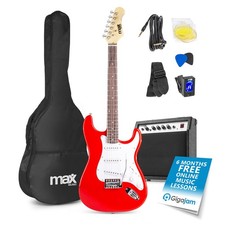 Max Gigkit Red Electric Guitar Starter Kit with 40W Amp Accessories