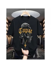 Men'S Korean Streetwear T-Shirt - Breathable Summer Tee with Lupar Graphic, Red