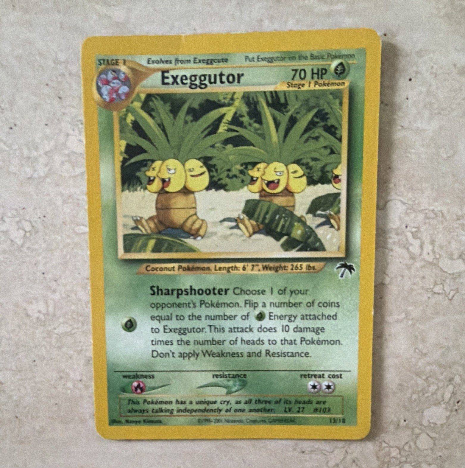 Pokemon TCG Exeggutor 13/18 Southern Islands Promo Regular 70 HP Eng