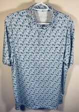 Vineyard Vines Mens Performance Polo Shirt Large Drinks AOP Golf Preppy Read 