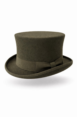 Herren Hochzeit Derby Event 100 % Wolle handgefertigt Satin gefüttert oliv Top Filzhut