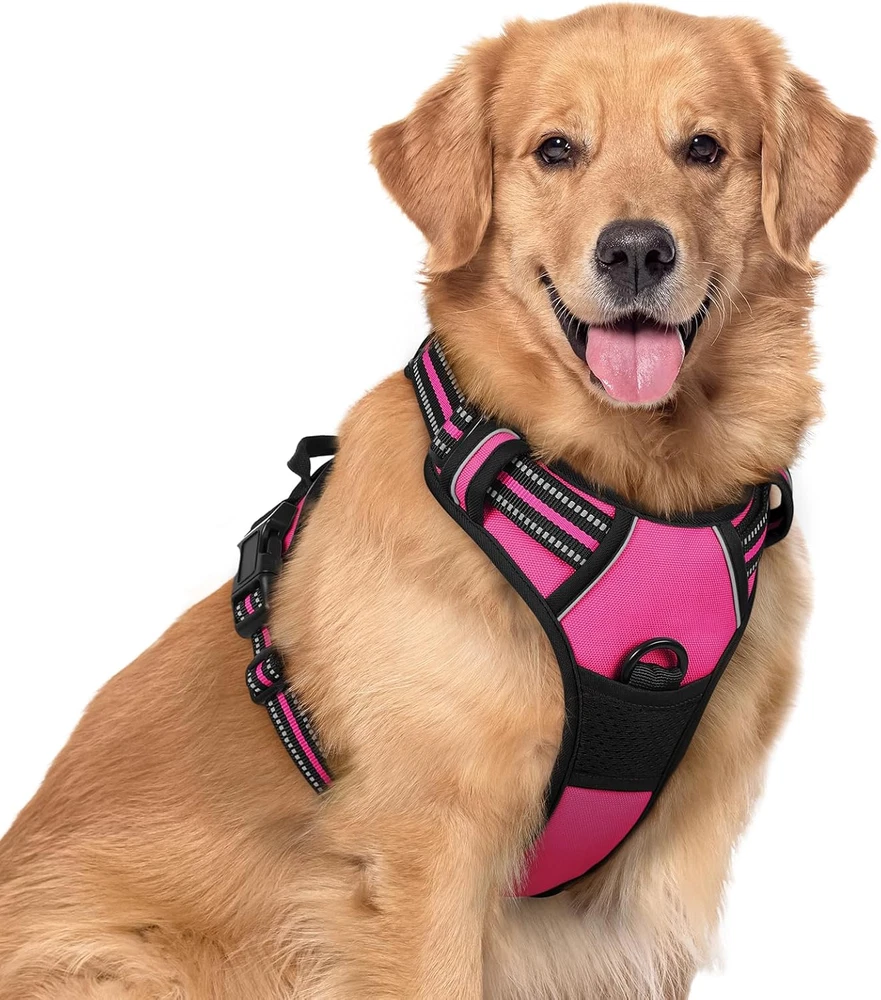 Dog Harness No Pull with 2 Leash Clips, Adjustable Soft Padded, Reflective Oxfor