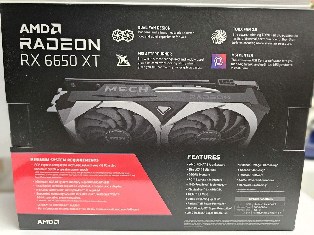 新品未開封 MSI Radeon RX 6650 XT MECH 2X 8G Radeon RX 6650 XT MECH 2X 8G OC