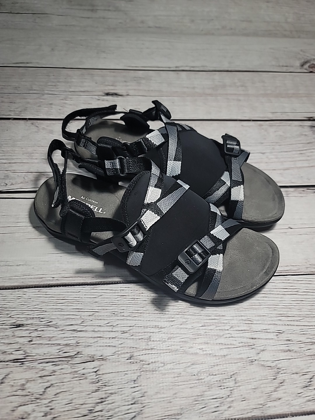 Scarpe sandali sportivi Merrell donna District 3 Lattice Web neri taglia 9