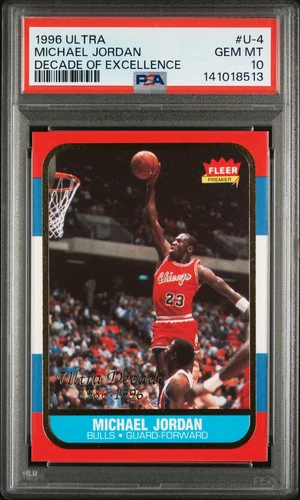 1996 Fleer Ultra #U-4 Michael Jordan Decade of Excellence PSA 10 Gem MT || (513)