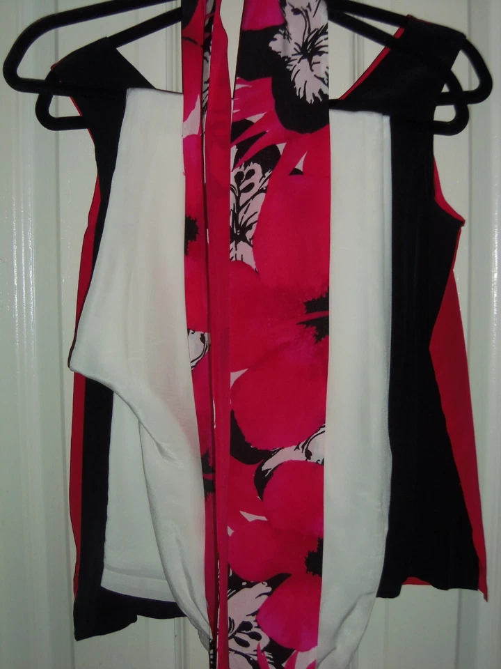 Diane Gilman ~ SM ~ цветочный шелк гибискус ~ 4 шт брюки костюм - новый без ЯРЛЫКОВ - Изображение 3 из 4