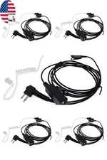 5*PTT Mic Surveillance Earpiece Headset for  Walkie Talkie Two Way Radio