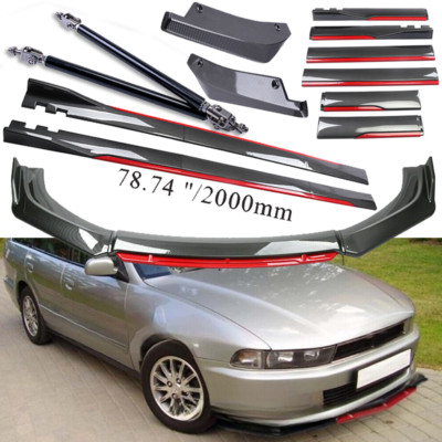 For Mitsubishi Galant Fiber Front Lip Chin Bumper+Body Kit Side Skirt Rear