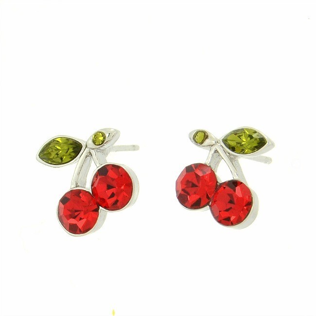 Cherries Red Earrings Made With Swarovski Crystal New Cherry Jewelry eBay