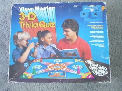 Vintage View-Master 3-D Trivia Quiz  1984 Board Game Viewer and Slides