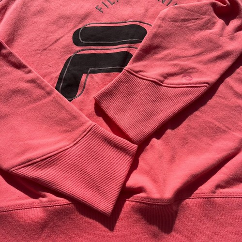 Fila Training Women’s L Bright Coral Highneck Graphic Cotton Crewneck Sweatshirt - Picture 13 of 13