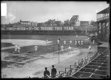 Chicago Cubs Baseball Players Warming Up On The Field Before A Ga - Old Photo