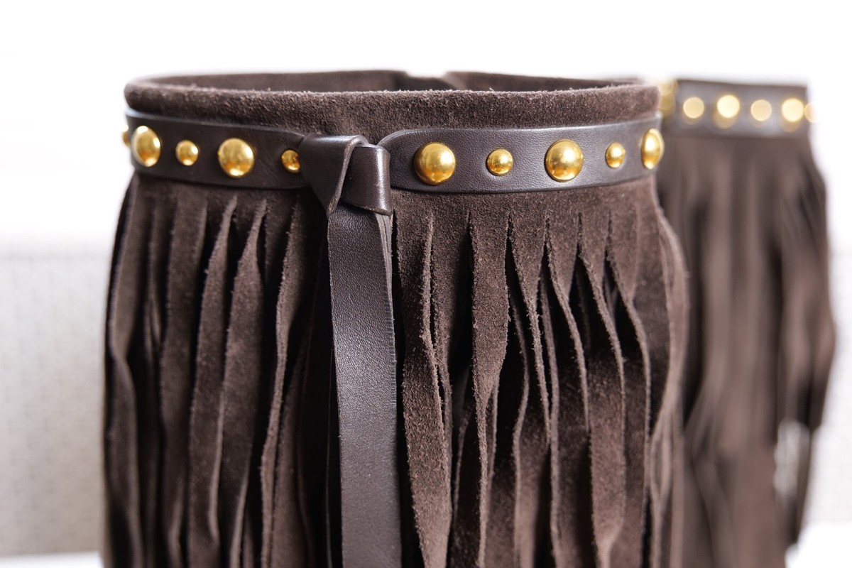 Gucci Brown Hysteria Baboushka Suede Fringe Boots (IT39, US9