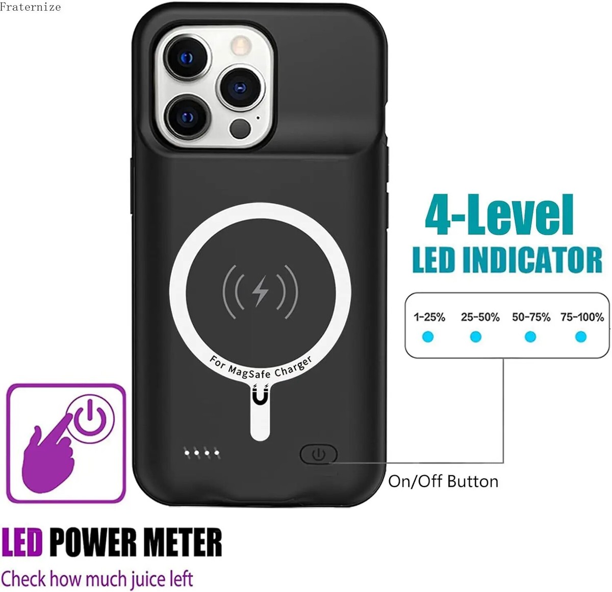 Battery Case for iPhone 13 Pro Max 10000mAh Charging Cover