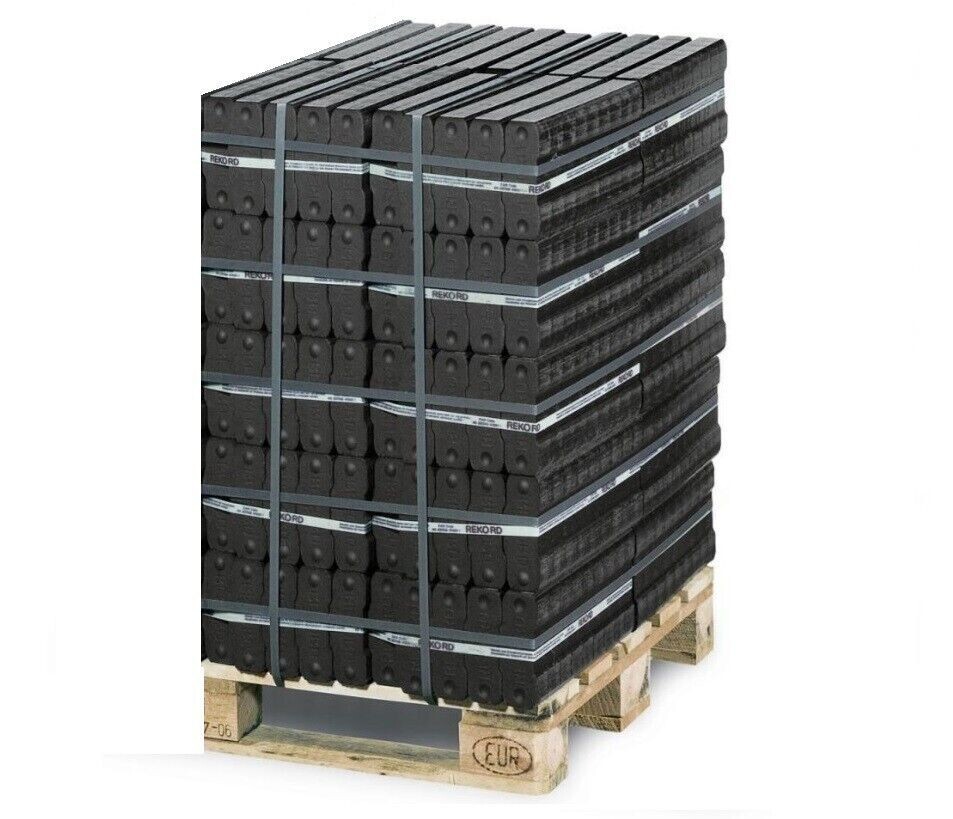 Rekord Kaminbriketts 200kg Palette - Lausitzer Braunkohle Für Kamin & Ofen
