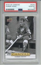 2019 UPPER DECK CANVAS #C241 GORDIE HOWE CARD DETROIT RED WINGS PSA 10 LOW POP