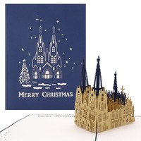 "Pop Up Karte \"KöLner Dom - Merry Christmas\" Weihnachtskarte, Souvenir, Einladung"