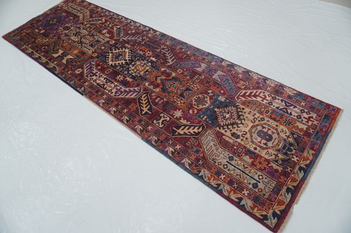 3 x 10 ft Red Samarkand Oriental Afghan Hand knotted Transitional Runner Rug - Picture 2 of 16