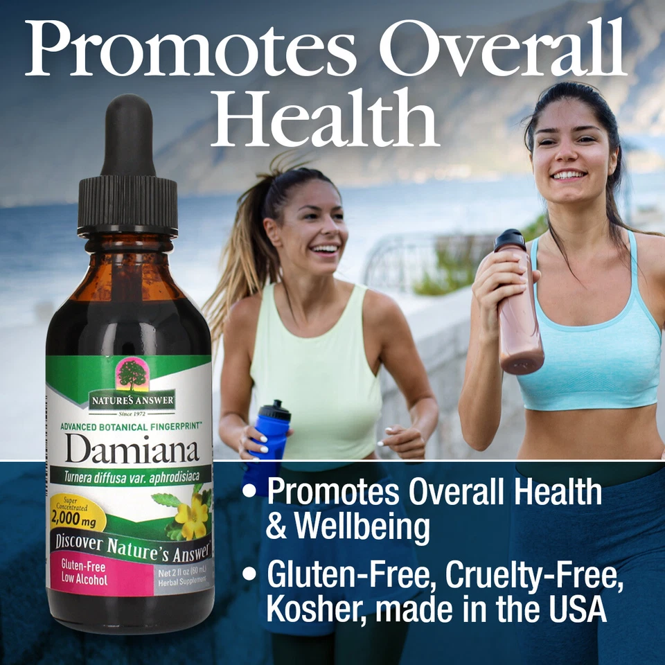 Nature's Answer Damiana Leaf | 2 Oz Low Alcohol Herbal Extract | 670 MG - Image 3 of 4