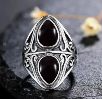 Massive 925 Sterling Silber Lila Kupfer Türkis Handarbeit Damen Ringe