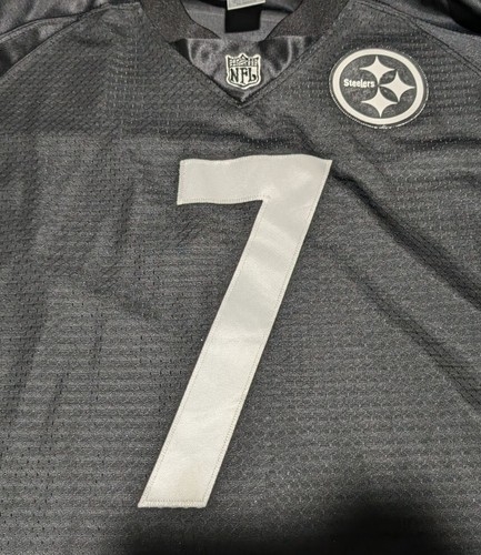 Reebok Pittsburgh Steelers Ben Roethlisberger Black White Jersey Sz 2XL Sewn - Picture 2 of 12