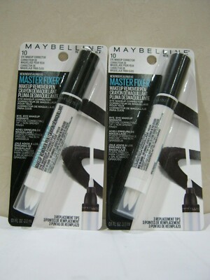 Lot of (2) Maybelline Fixer Makeup Remover Pen - 10 Eye Makeup Corrector