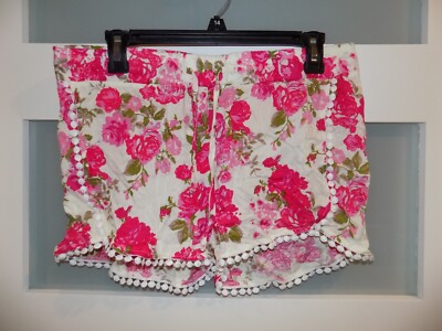 West Loop Pink Floral Print Shorts Size L/XL Women's NWOT