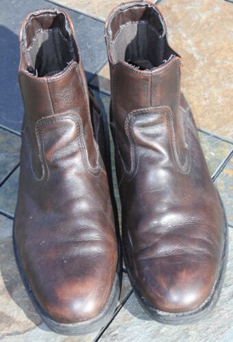 Chaps Men's Chelsea Ankle Boots 10M Dark Burgundy Genuine Leather