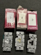 Mixed Lot of  3 Lutron AYCL-153P, AYLV- 608P; AY603P Dimmer  Light Switches