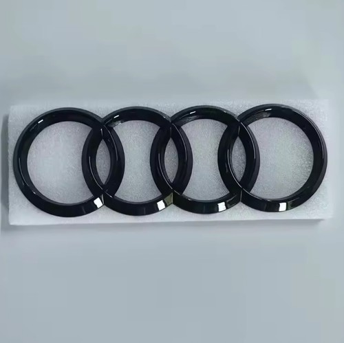 LOGO ANTERIORE AUDI nero lucido 273mm A1 A3 A4 A5 A6 A7 Q5 STEMMA EMBLEMA ANELLI - Foto 2 di 2