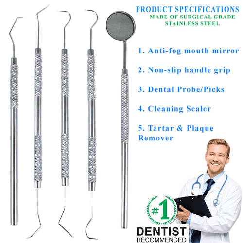 Dental Teeth Cleaning Kit Dentist Floss Plaque Remover Care Tooth Scraper Tools - Picture 2 of 6