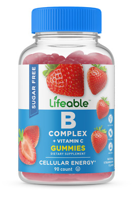 Lifeable Sugar Free B Complex - Strawberry Flavor Gummy - 90 Count