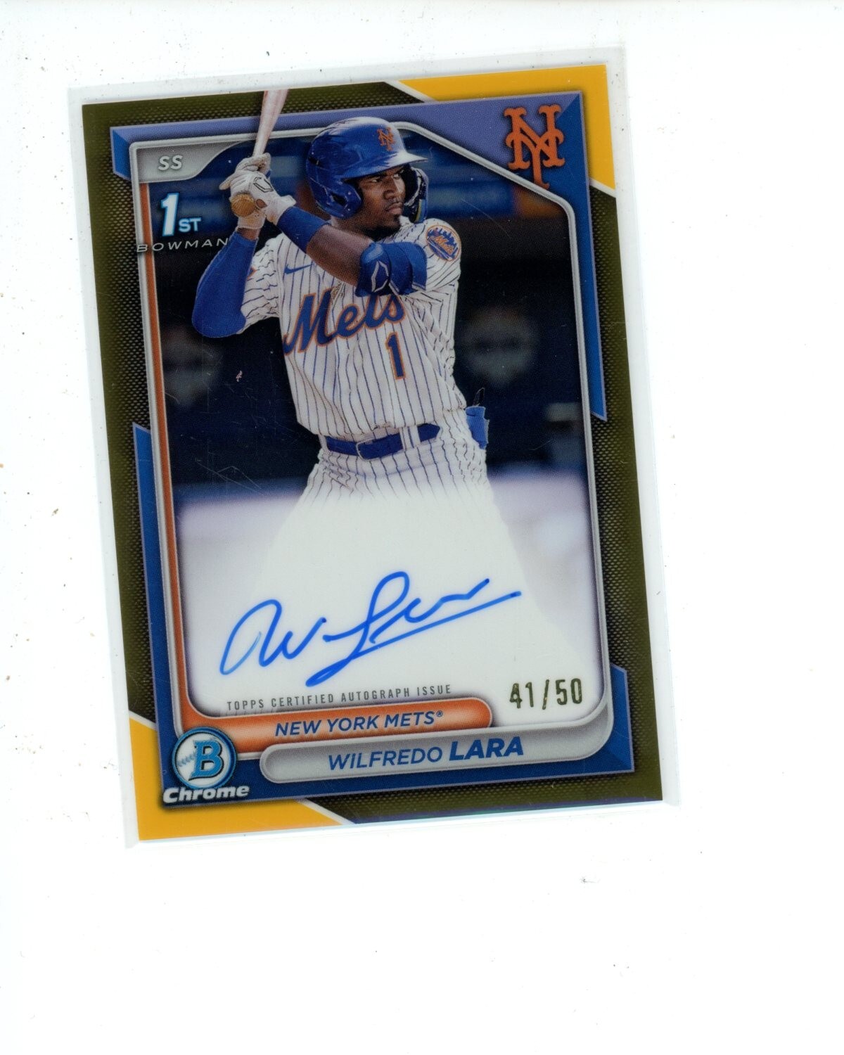 2024 Bowman Chrome Gold Autograph Auto 1st #CPAWL Wilfredo Lara #d 41/50