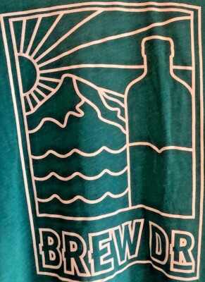 Kombucha Brew Dr Shirt In Size Large Unisex Teal Stretchy Crew Neck