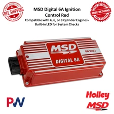 MSD Digital 6A Ignition Control Box Compatible with 4, 6, 8 Cylinder Engines Red
