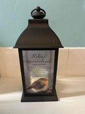 ROBINS Graveside Grave Memorial Lantern 34cm Battery Operated/Timer