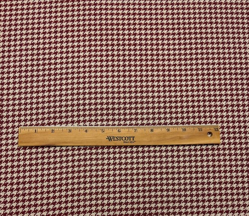 KRAVET HOUNDSTOOTH RED BEIGE WOVEN 100% COTTON MULTIUSE FABRIC BY YARD 54"W - Picture 6 of 6