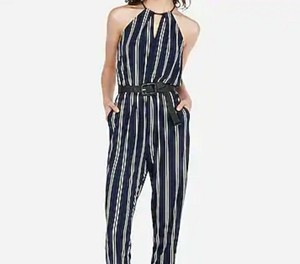 navy blue halter jumpsuit