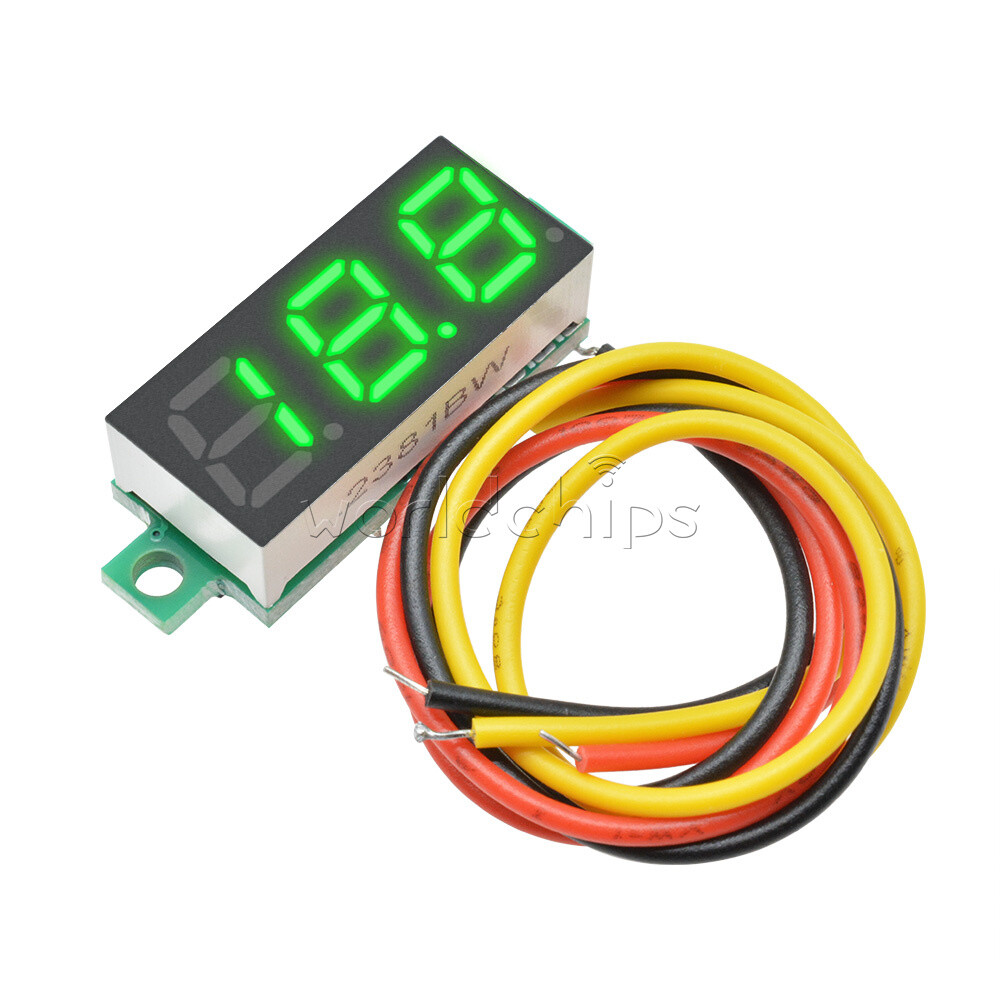 1-10PCS Mini DC0-100V 0.28In 3-Digital Voltmeter LED Voltage Panel ...